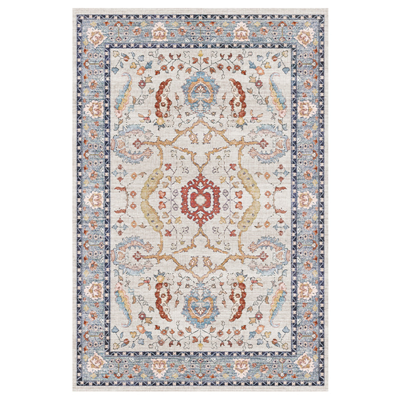 Einfache helle Farbe Absagter Teppich Polyester Ethnisches Blumenmuster Fläche Teppich nicht rutschfest