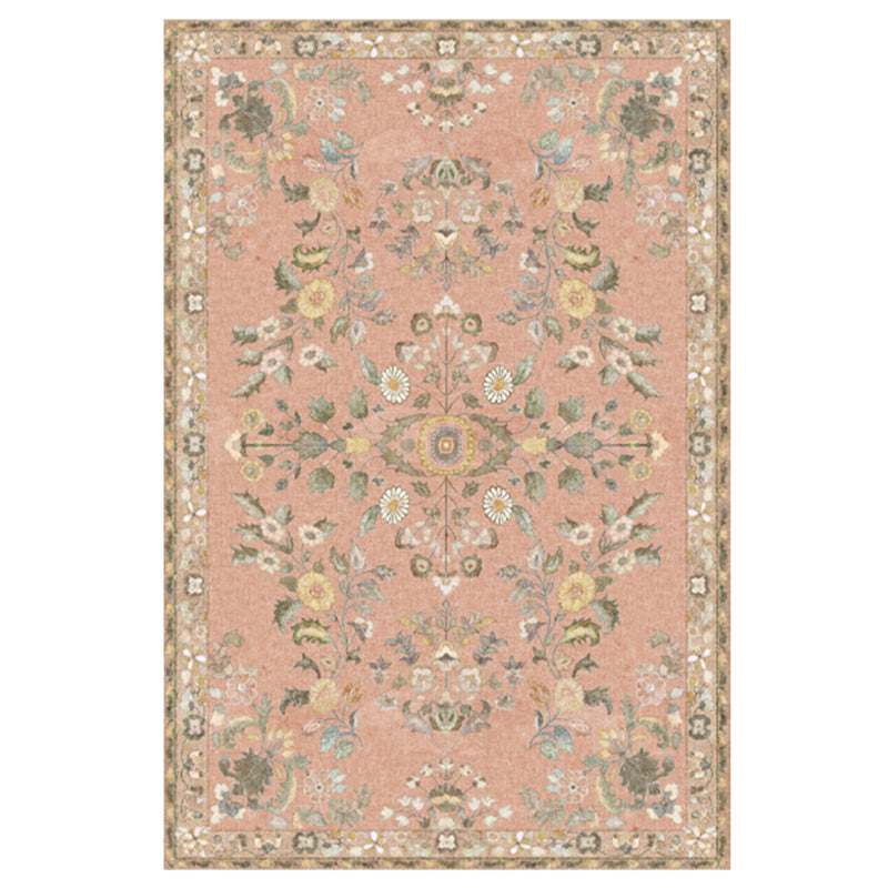 Einfache helle Farbe Absagter Teppich Polyester Ethnisches Blumenmuster Fläche Teppich nicht rutschfest