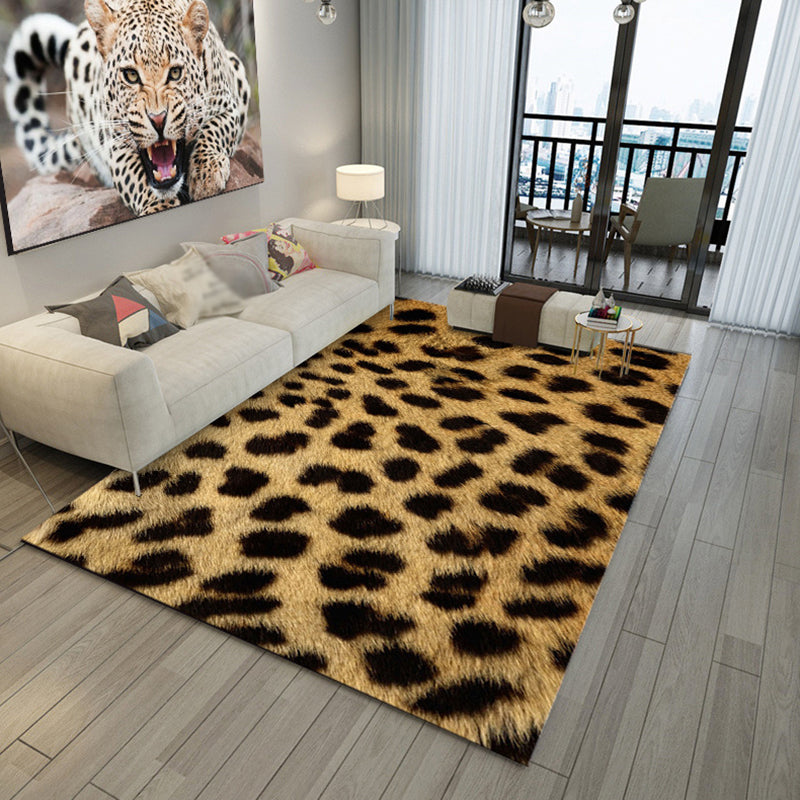 Bold Animal Print Rug Contemporary Stylish Area Carpet Polyester Friendly Washable Carpet for Living Room