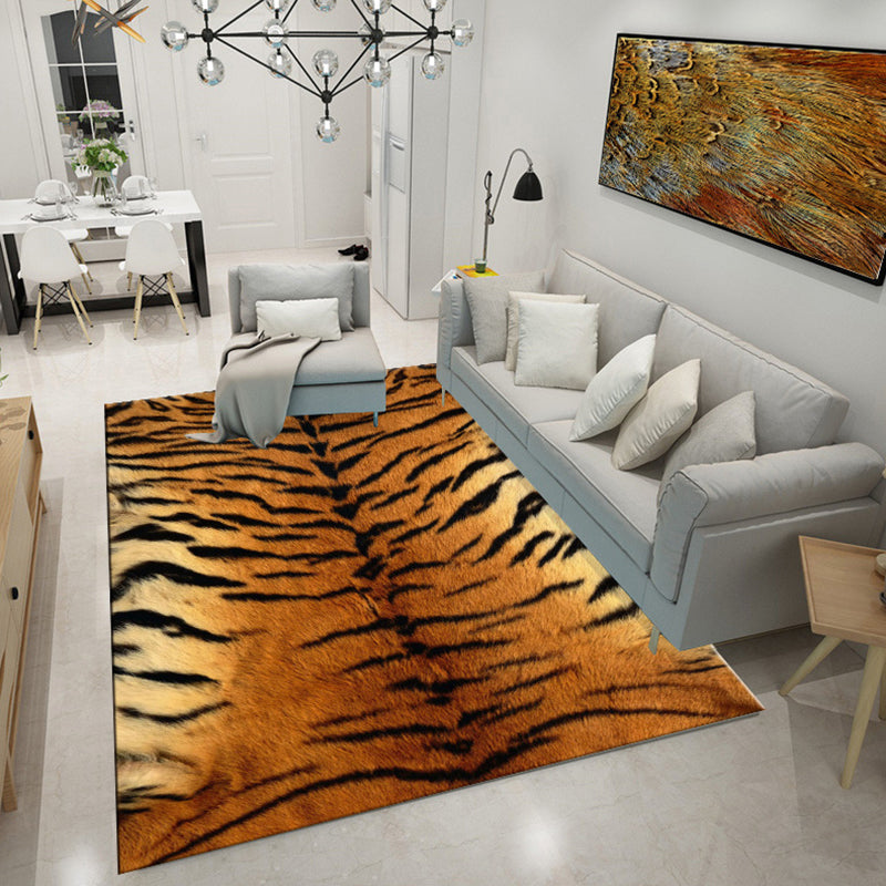 Bold Animal Print Rug Contemporary Stylish Area Carpet Polyester Friendly Washable Carpet for Living Room