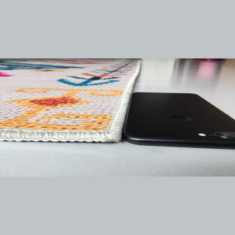 Blue Paisley gedruckter Teppich Polyester Traditioneller Teppichfleckfestententeppich für Wohnzimmer