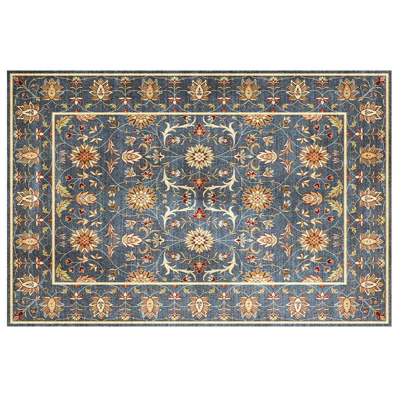 Donkere kleur shabby chic binnen tapijten polyester Europees bloemenprint tapijt Easy Care Tapijt voor huizendecoratie