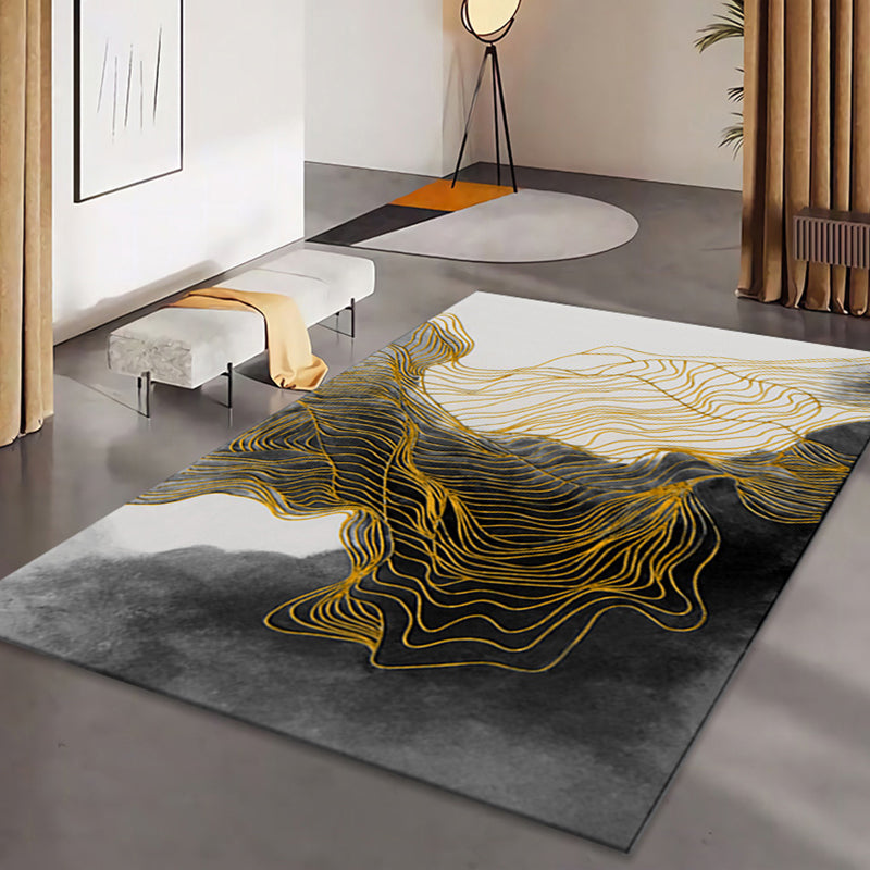 Contemporary Artistic Indoor Rug Luxury Individuality Area Carpet Polyester Non-Slip Backing Rug for Home Decor