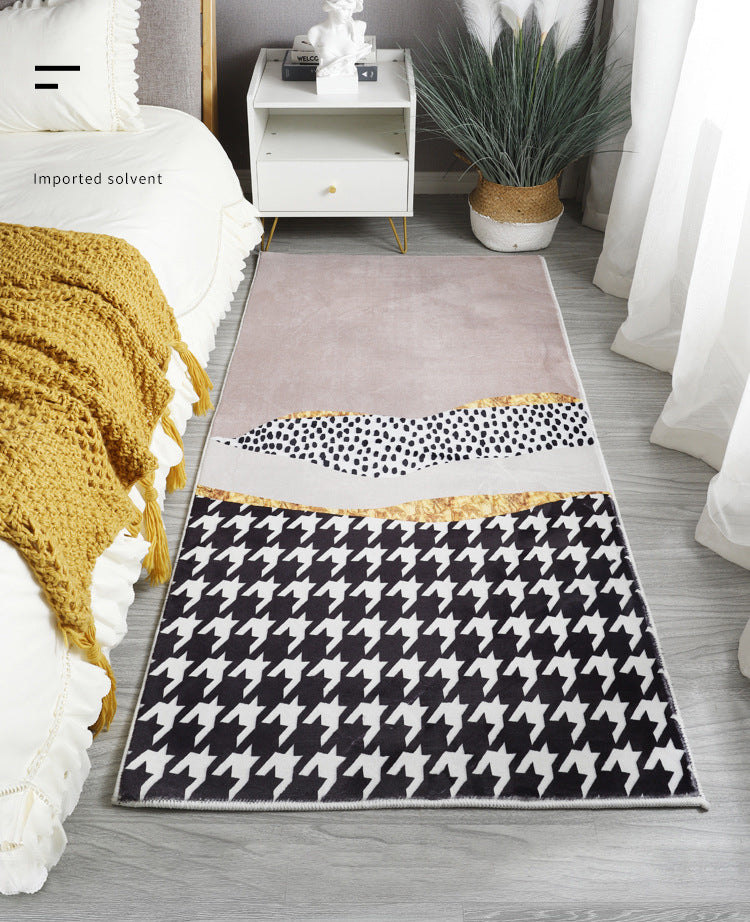 Zeitgenössischer einfacher Schlafzimmer Teppich unregelmäßiger Farbblock Teppich kreativer Polyesterbereich Teppich für Schlafzimmer