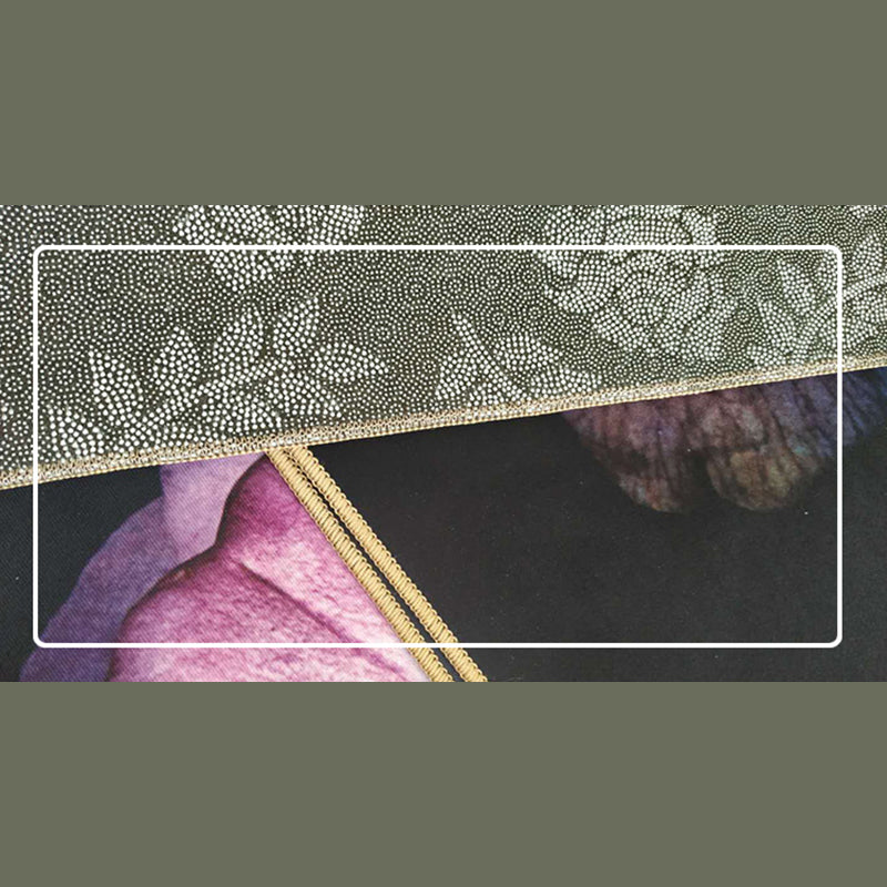 Gelb-Ton-Blumenteppich Polyester Klassischer Anti-Rutsch-Backing Innenteppich für Wohnzimmer