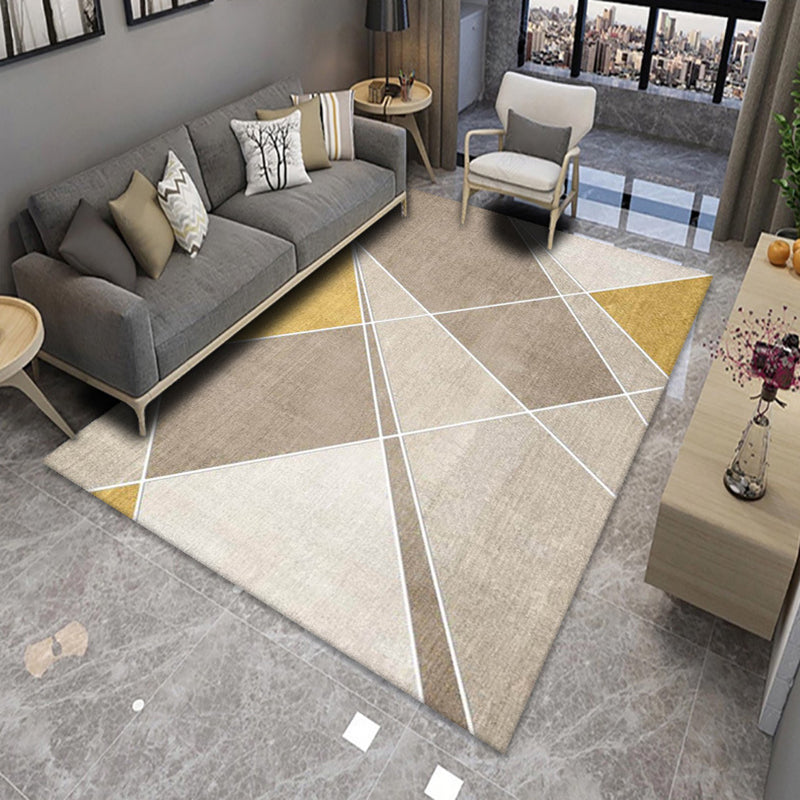 Modern Living Room Rug Graphic Carpet Polyester Non-Slip Backing Indoor Rug
