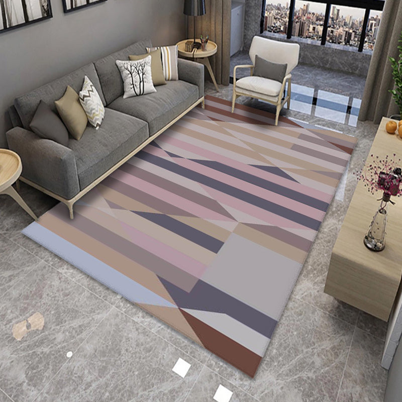 Modern Living Room Rug Graphic Carpet Polyester Non-Slip Backing Indoor Rug