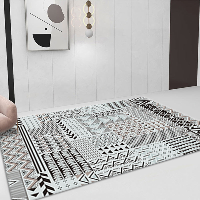 Tone blanc shabby chic tapis polyester tapis tribal classicisme tapis en salle du tapis sans glissement pour le salon