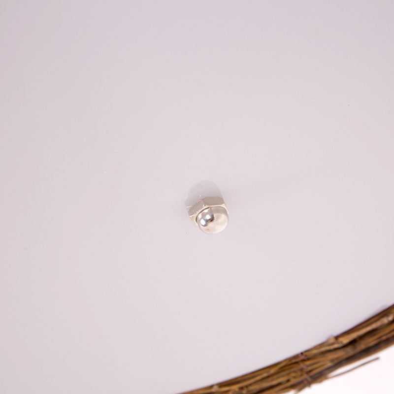 Rattan Rustic Flush Mount Ceiling Light Fixtures 1 Light Drum Flush Ceiling Light Fixture for Bedroom