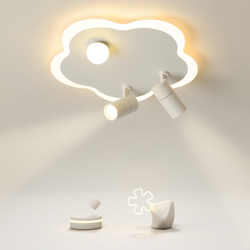 Contemporary Flower-Shaped LED Flush Mount Ceiling Lights White Acrylic Ceiling Mounted Fixture