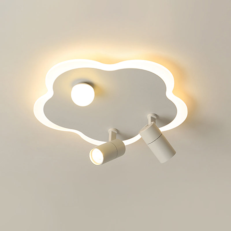 Contemporary Flower-Shaped LED Flush Mount Ceiling Lights White Acrylic Ceiling Mounted Fixture