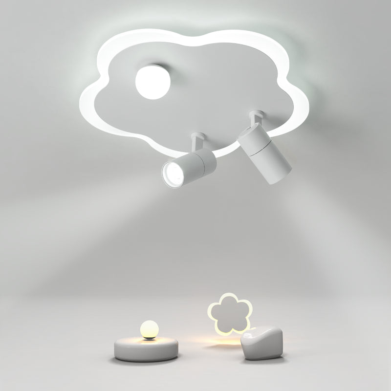 Contemporary Flower-Shaped LED Flush Mount Ceiling Lights White Acrylic Ceiling Mounted Fixture