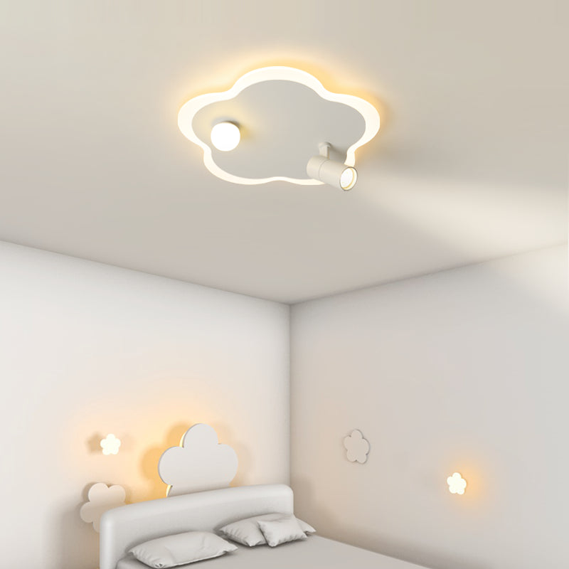 Contemporary Flower-Shaped LED Flush Mount Ceiling Lights White Acrylic Ceiling Mounted Fixture