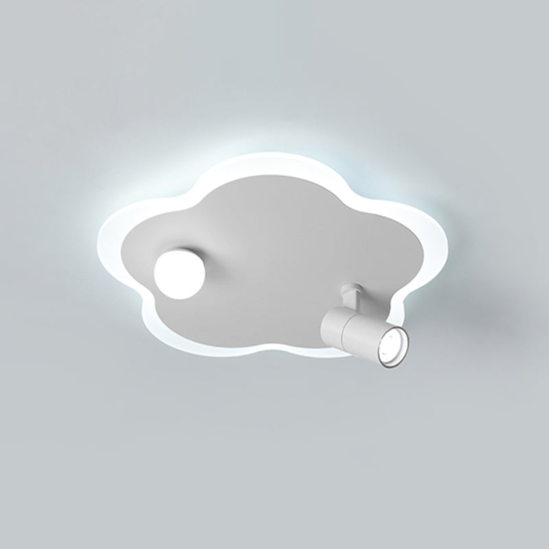 Contemporary Flower-Shaped LED Flush Mount Ceiling Lights White Acrylic Ceiling Mounted Fixture