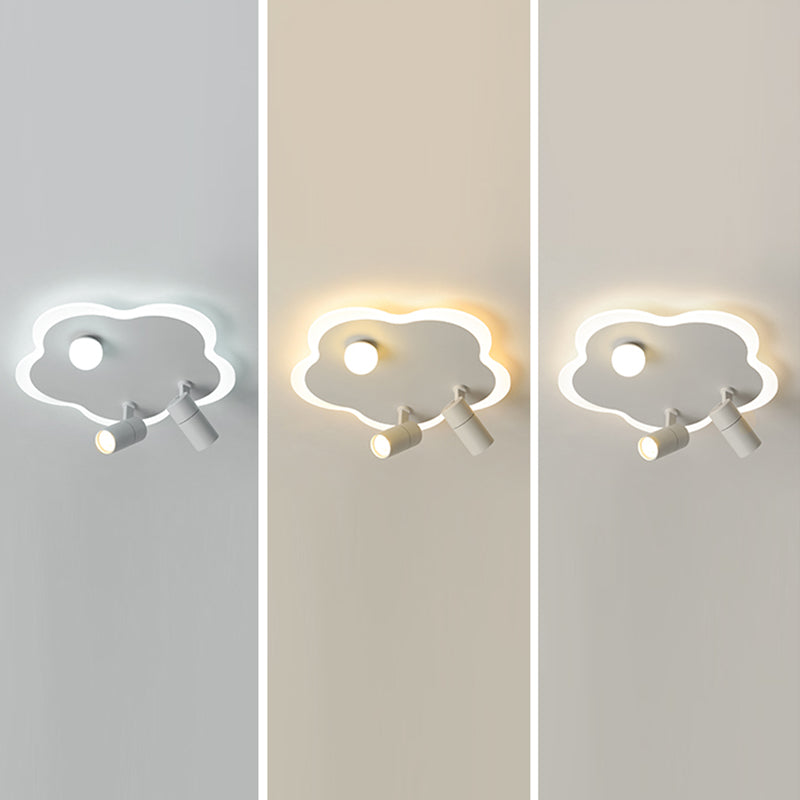 Contemporary Flower-Shaped LED Flush Mount Ceiling Lights White Acrylic Ceiling Mounted Fixture