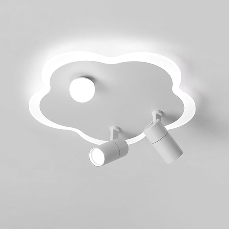 Contemporary Flower-Shaped LED Flush Mount Ceiling Lights White Acrylic Ceiling Mounted Fixture