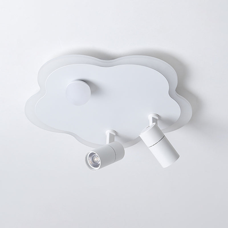 Contemporary Flower-Shaped LED Flush Mount Ceiling Lights White Acrylic Ceiling Mounted Fixture