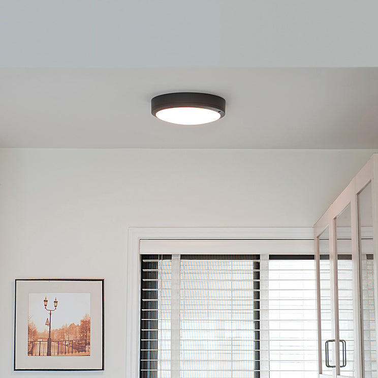 Minimalist Drum LED Flush Mount Light Aluminum Outdoor Flush Mount Ceiling Light