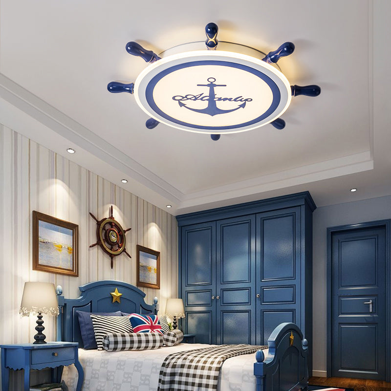 Plafonnier LED bleu en acrylique pour chambre d'enfant, luminaire décoratif de plafond pour chambre d'enfant