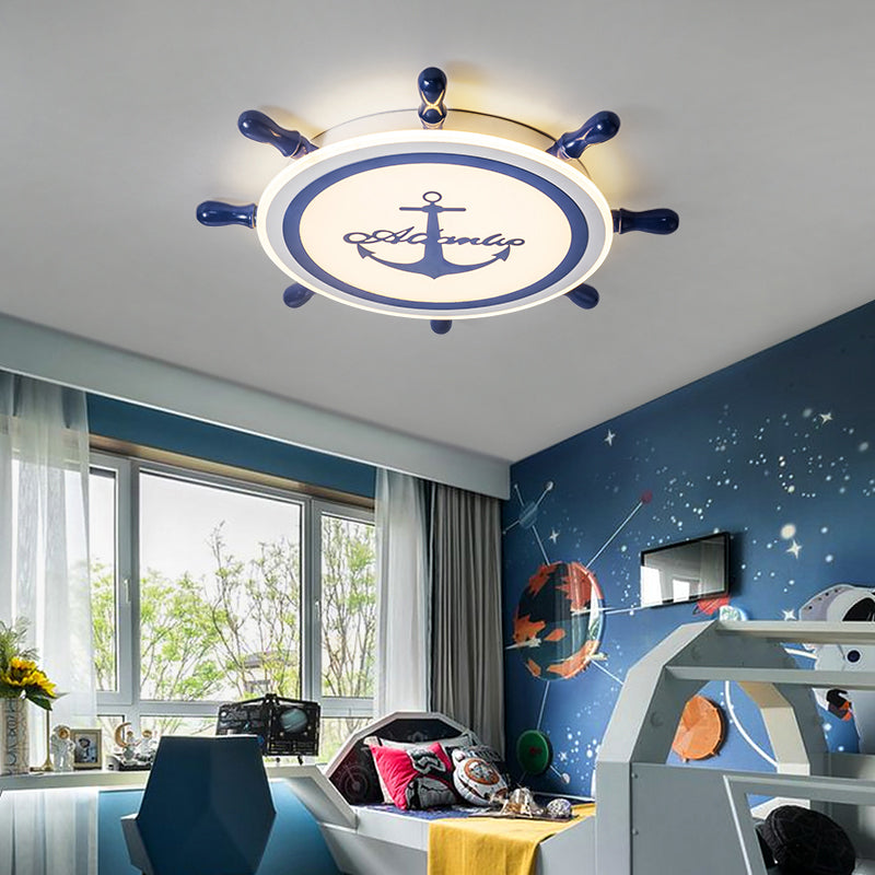 Plafonnier LED bleu en acrylique pour chambre d'enfant, luminaire décoratif de plafond pour chambre d'enfant