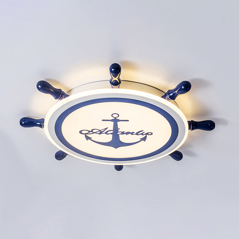 Plafonnier LED bleu en acrylique pour chambre d'enfant, luminaire décoratif de plafond pour chambre d'enfant