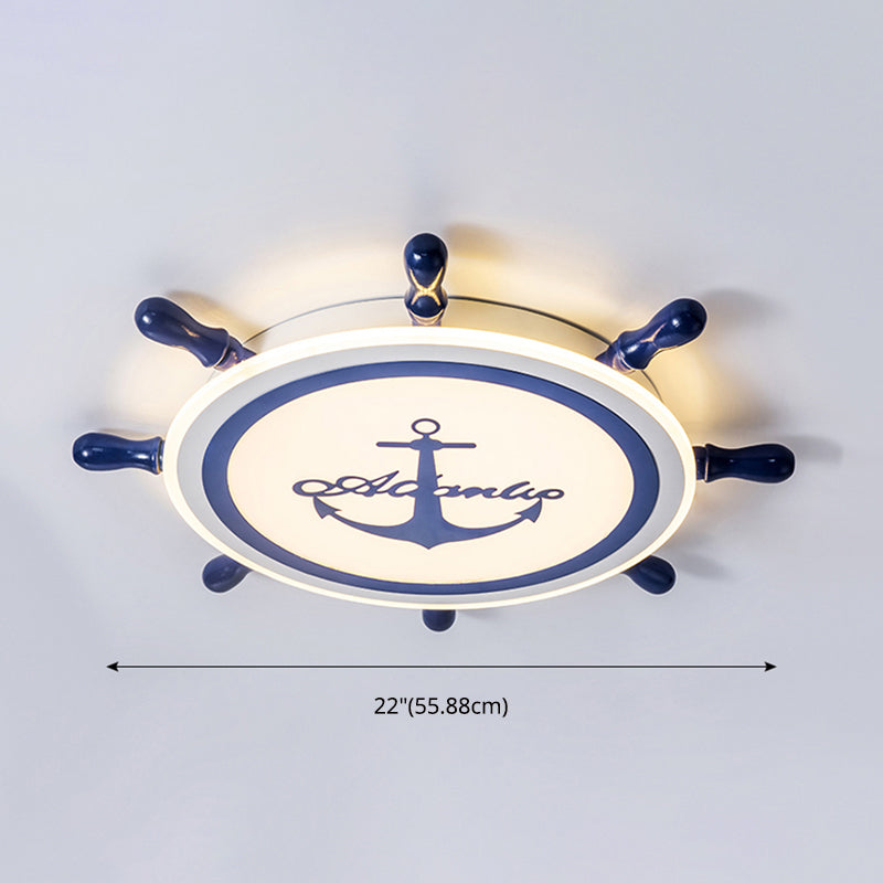 Plafonnier LED bleu en acrylique pour chambre d'enfant, luminaire décoratif de plafond pour chambre d'enfant