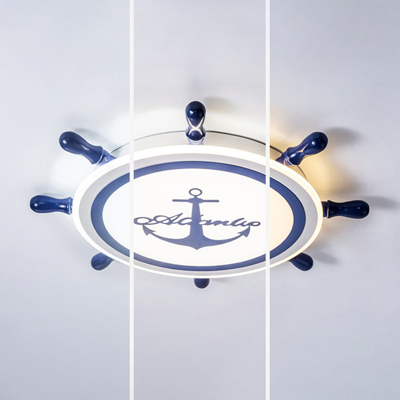 Plafonnier LED bleu en acrylique pour chambre d'enfant, luminaire décoratif de plafond pour chambre d'enfant