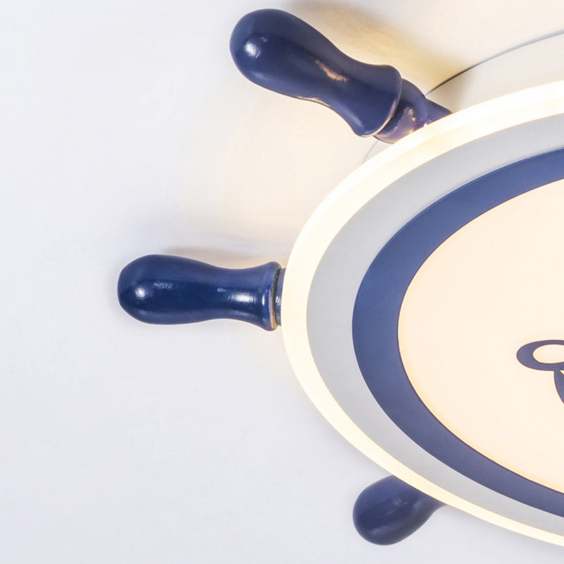 Plafonnier LED bleu en acrylique pour chambre d'enfant, luminaire décoratif de plafond pour chambre d'enfant