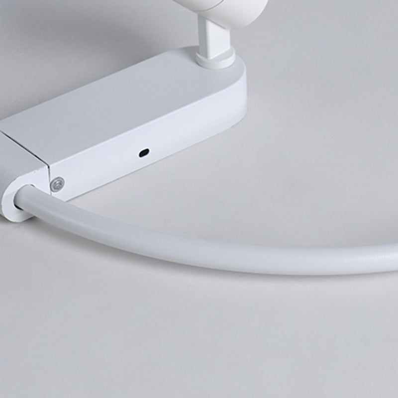 Ultra Modern Round Shape Led Flush Mount Acrylic Bedroom Ceiling Mount Light Fixture with 1 Spotlight