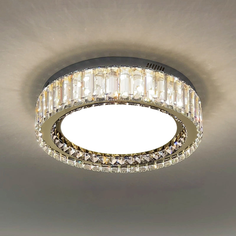 New Modern Crystal Flush Mount Light Fixtures Gold LED Flush Mount for Bedroom