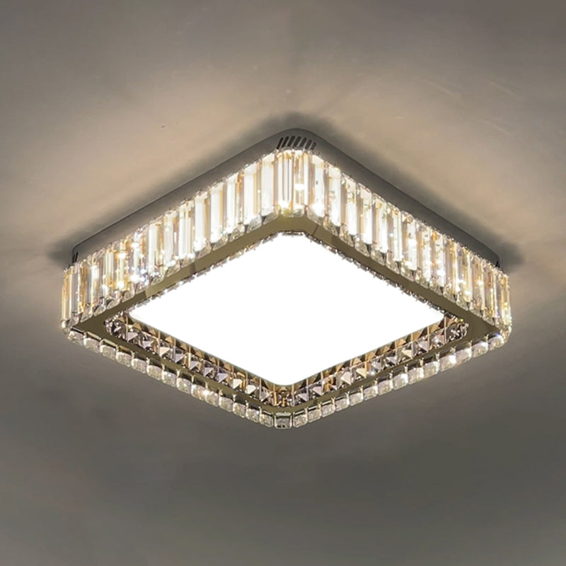 New Modern Crystal Flush Mount Light Fixtures Gold LED Flush Mount for Bedroom
