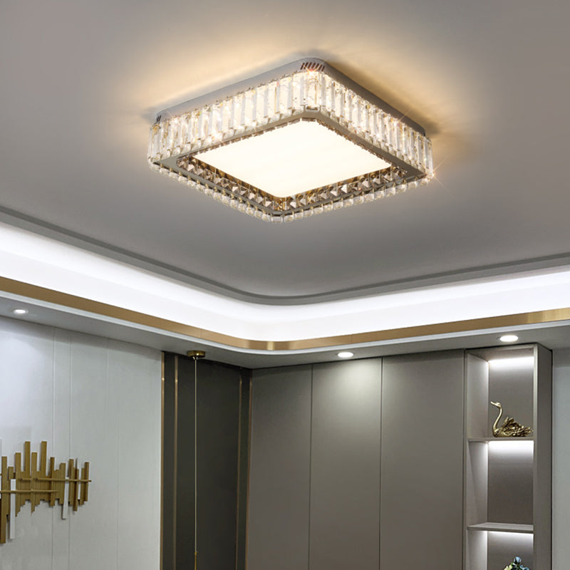 New Modern Crystal Flush Mount Light Fixtures Gold LED Flush Mount for Bedroom
