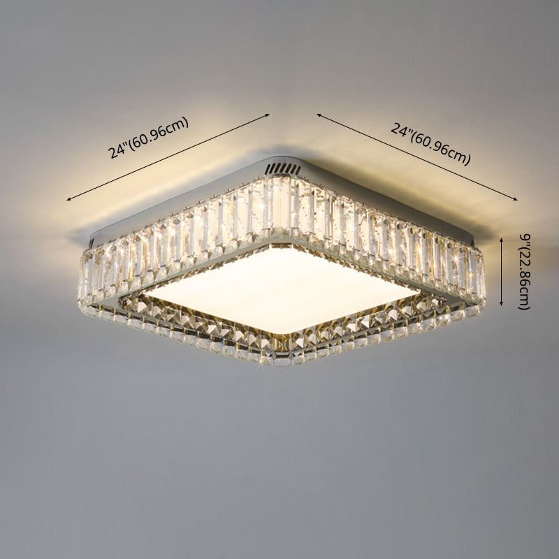 New Modern Crystal Flush Mount Light Fixtures Gold LED Flush Mount for Bedroom
