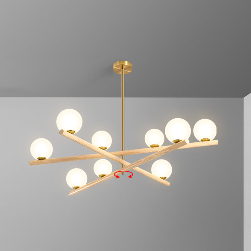 Burbujas nórdicas lámparas colgantes salón de estar de madera lámpara de araña de lámpara en blanco