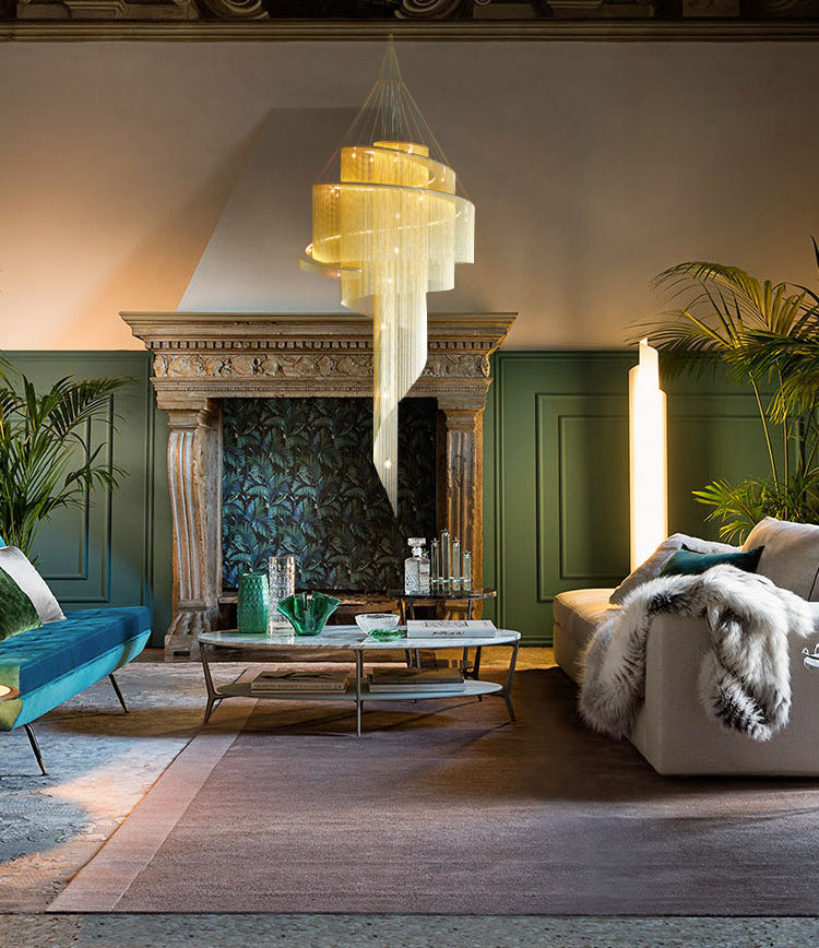 Fringed Suspension Pendant Light Modern LED Metal Pendant Ceiling Light for Home