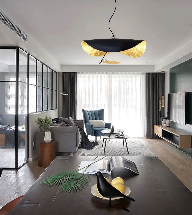 Metal Hat-Shape Chandelier Pendant Light Modern LED Chandelier Lamp for Dinning Room