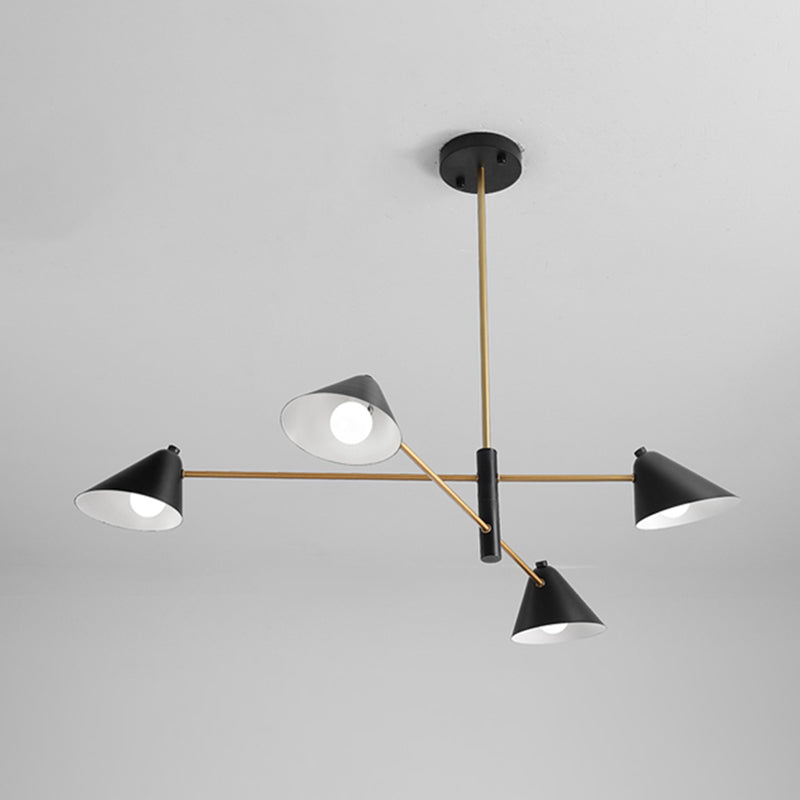 Sala da pranzo a sospensione Luce a sospensione semplice il lampadario nero apparecchiatura illuminazione con tonalità in metallo cono