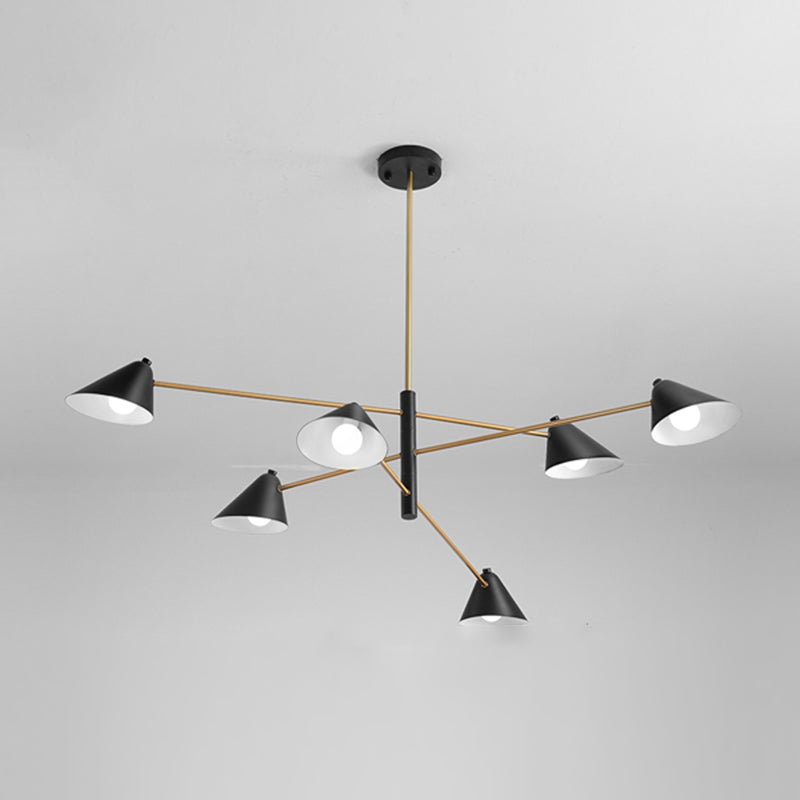 Sala da pranzo a sospensione Luce a sospensione semplice il lampadario nero apparecchiatura illuminazione con tonalità in metallo cono