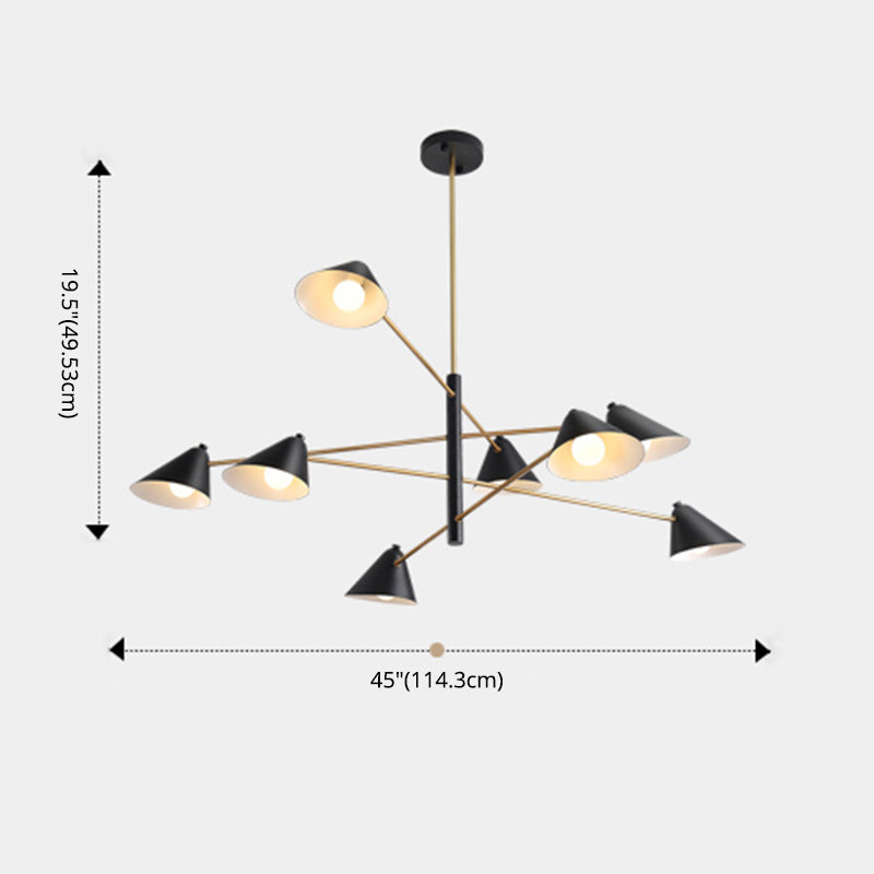 Sala da pranzo a sospensione Luce a sospensione semplice il lampadario nero apparecchiatura illuminazione con tonalità in metallo cono