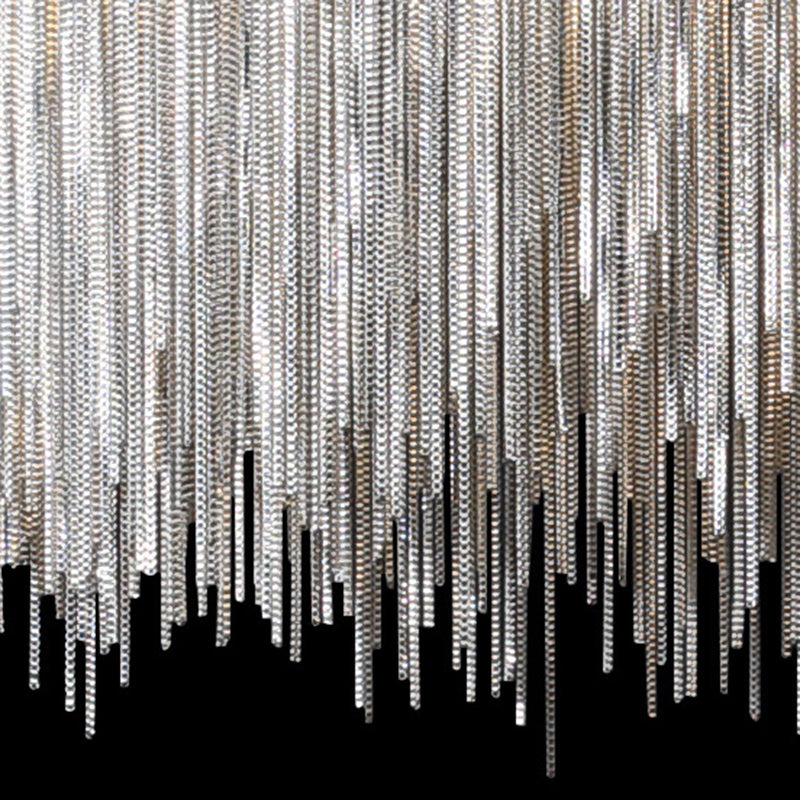 Circular Down Lighting Pendant Modern Metal Living Room LED Ceiling Pendant Light in Silver