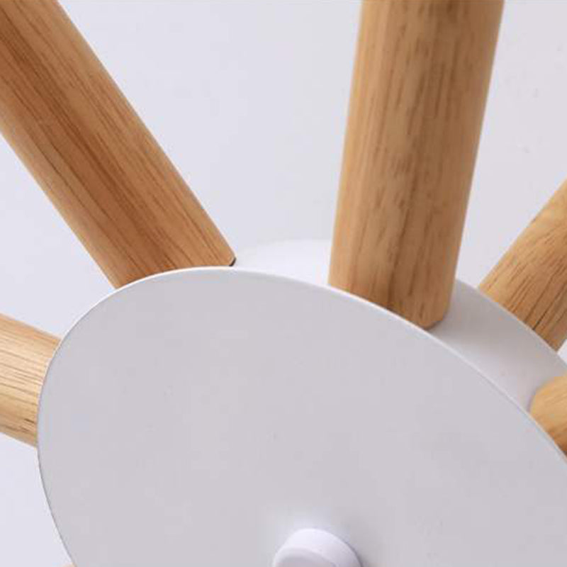 Luce a sospensione Sputnik Color Sputnik in moderna luce del soffitto in legno in stile creativo con tonalità di vetro opale