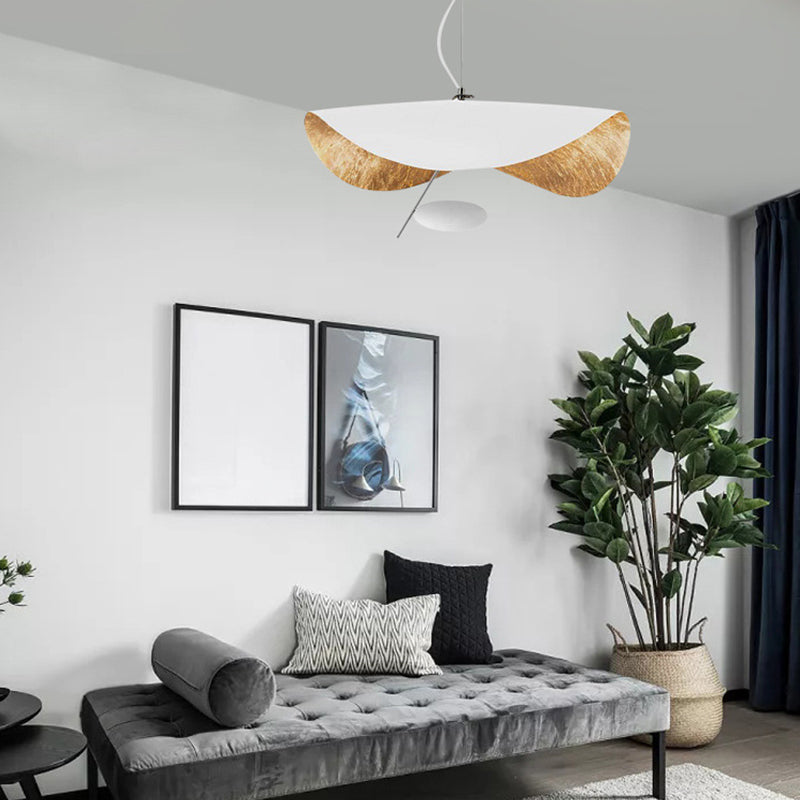 Post-modern Style Metal LED Hanging Light Lotus Leaf Shaped Minimalism Lighting Pendant for Living Room