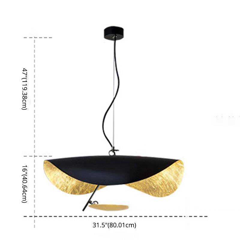 Post-modern Style Metal LED Hanging Light Lotus Leaf Shaped Minimalism Lighting Pendant for Living Room