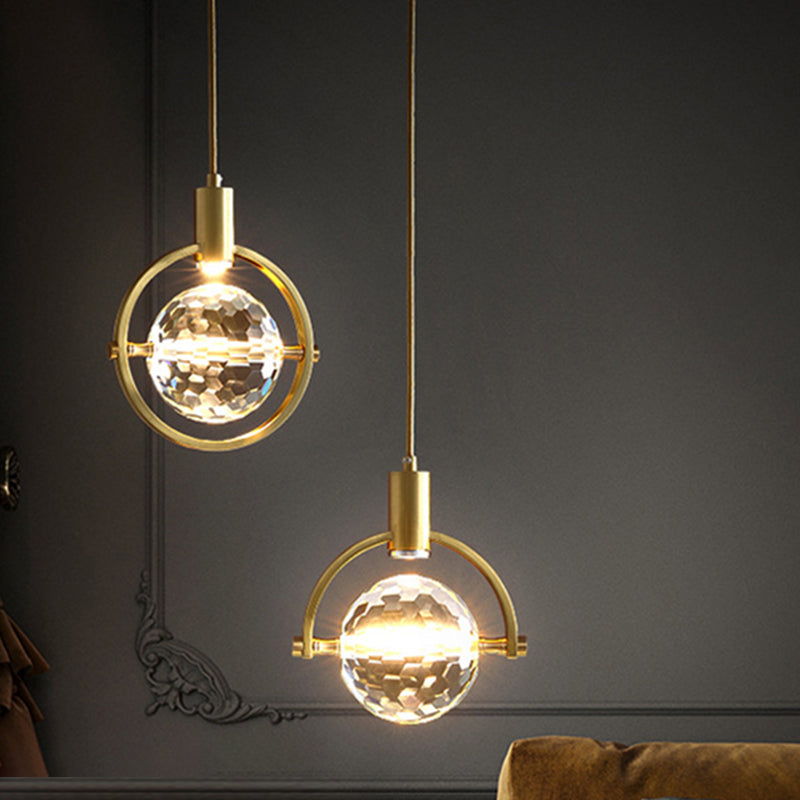 Moderne Kugel im Luxusstil Sphäre Anhänger Beleuchtungskörper Kristall 1 hängende Deckenlichter für Schlafzimmer