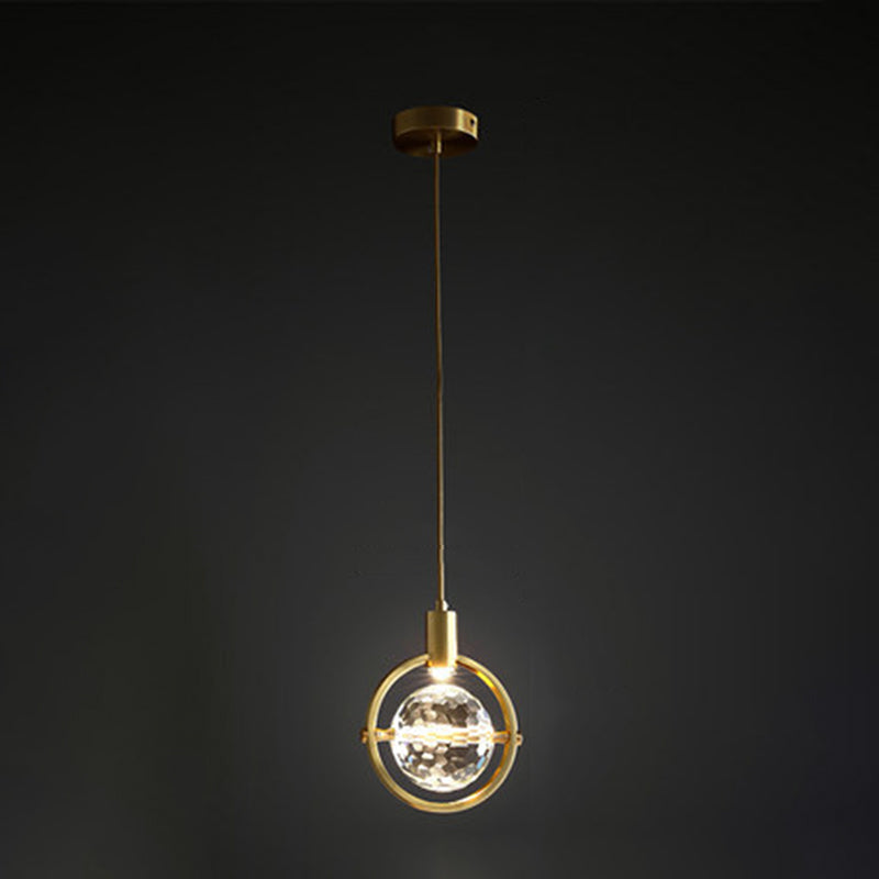 Moderne Kugel im Luxusstil Sphäre Anhänger Beleuchtungskörper Kristall 1 hängende Deckenlichter für Schlafzimmer