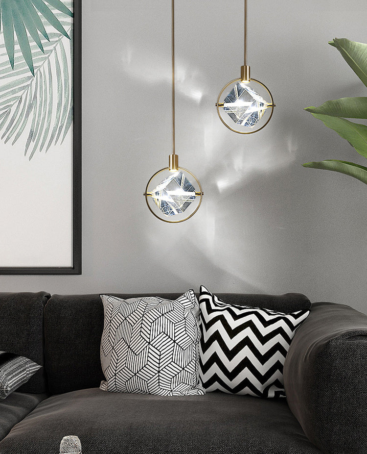 Moderne Kugel im Luxusstil Sphäre Anhänger Beleuchtungskörper Kristall 1 hängende Deckenlichter für Schlafzimmer