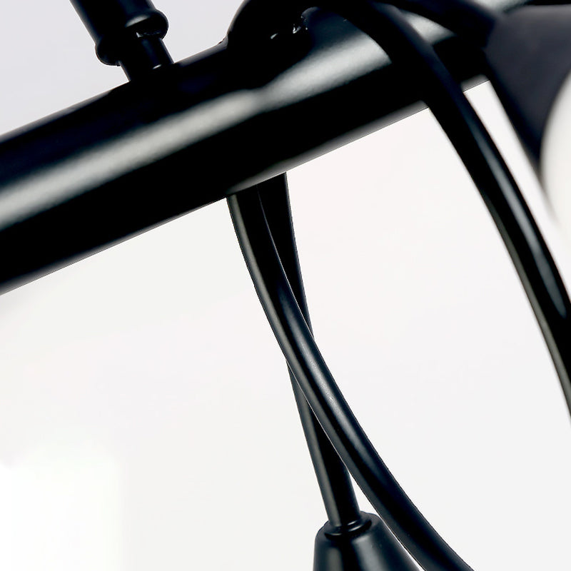 Glass Shaded Island Lighting Fixture Minimalist Style White Island Pendant Light