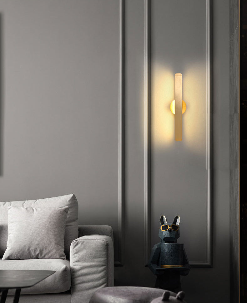 Lampada a parete a LED in alluminio spazzolato oro design rotabile in stile nordico semplicità da letto a parete luce