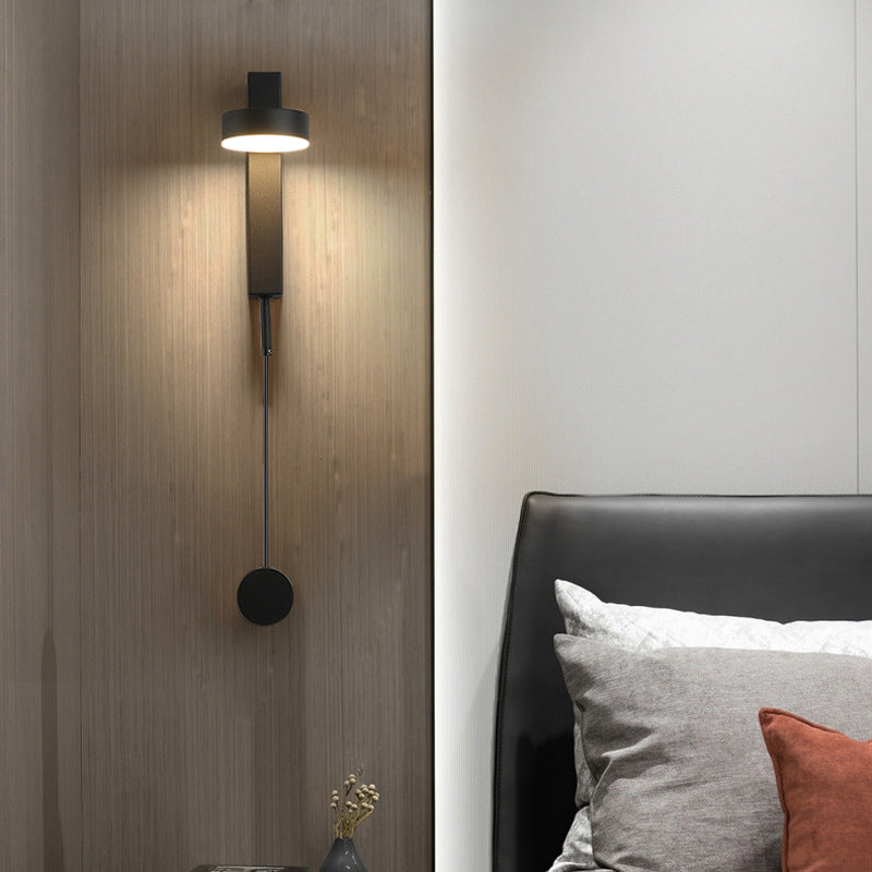 Post-modern Style Metal LED Sconce Light Rotatable Design Simplicity Bedside Wall Mount Lamp with Rotary Dimmer Switch
