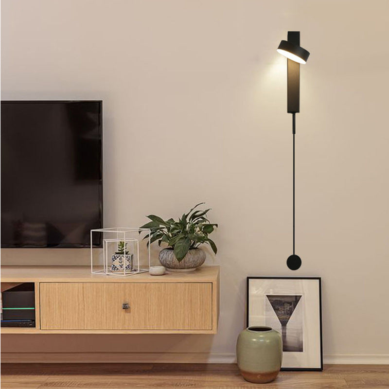 Post-modern Style Metal LED Sconce Light Rotatable Design Simplicity Bedside Wall Mount Lamp with Rotary Dimmer Switch